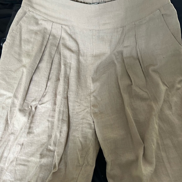 Abercrombie & Fitch Tan Linen Pants - Picture 1 of 3